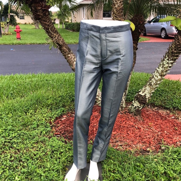 Gucci green/gold Metallic Trouser pants - Picture 3 of 13